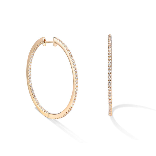 Diamond Halo Hoop Earrings