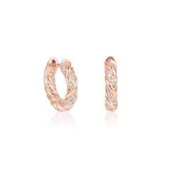 Twisted Rope Diamond Huggies