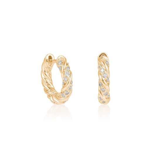 Twisted Rope Diamond Huggies