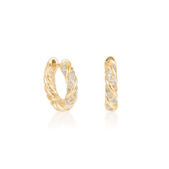 Twisted Rope Diamond Huggies