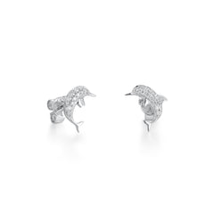 Diamond Dolphin Earrings