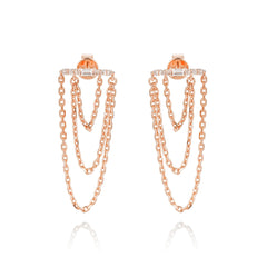 Golden Cascade Diamond Earrings