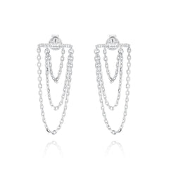 Golden Cascade Diamond Earrings