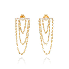 Golden Cascade Diamond Earrings