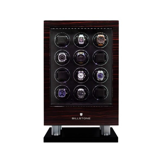 Billstone Enigma 12 Ebony Fingerprint Vertical - Watch Winder