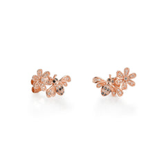 Diamond Honeybee Stud Earrings