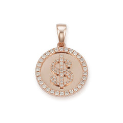 Diamond Dollar Coin Pendant