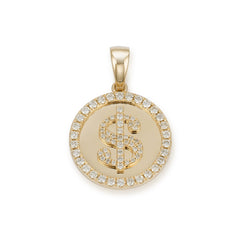 Diamond Dollar Coin Pendant